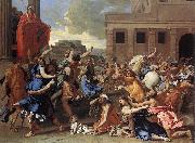 POUSSIN, Nicolas The Rape of the Sabine Women sg oil